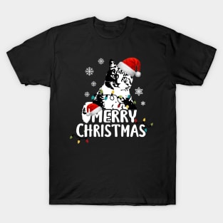 Cute Cat Santa Claus Merry Christmas T-Shirt